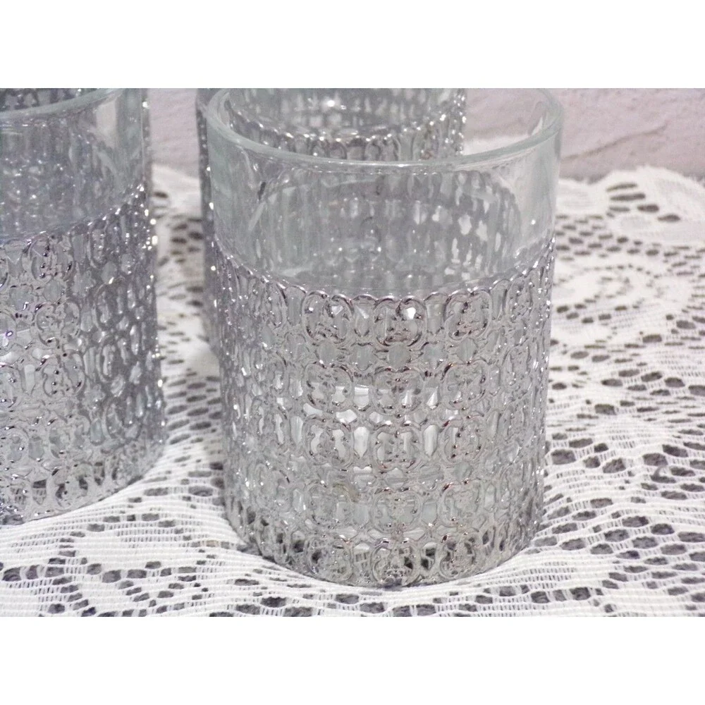 Highball Glasses with Removable‎ Silver Sleeve Set of 6